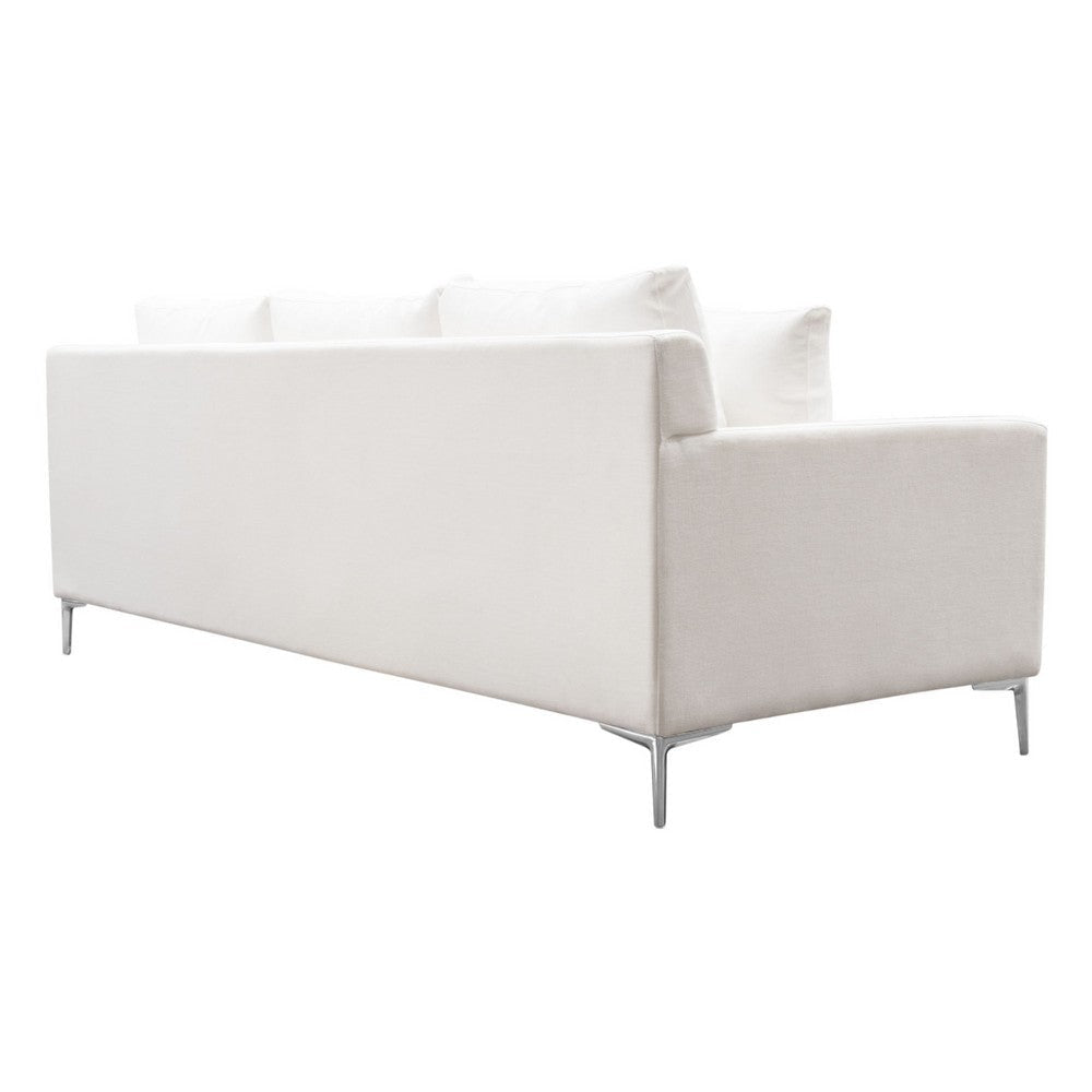Boa Sofa | 2 Throw Pillows | Modern Loose Back White Linen 95’’ BM338778