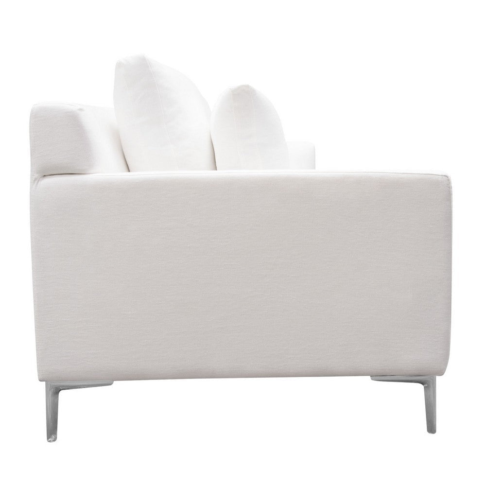 Boa Sofa | 2 Throw Pillows | Modern Loose Back White Linen 95’’ BM338778