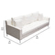 Boa Sofa | 2 Throw Pillows | Modern Loose Back White Linen 95’’ BM338778