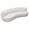 Simy Curved Sofa | 104’’ | White Faux Sheepskin Fabric | Black Metal Legs BM338779