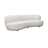 Simy Curved Sofa | 104’’ | White Faux Sheepskin Fabric | Black Metal Legs BM338779