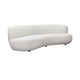 Simy Curved Sofa | 104’’ | White Faux Sheepskin Fabric | Black Metal Legs BM338779