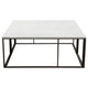 Lify Cocktail Coffee Table | Modern 39’’ Square White Marble Top | Black Base BM338780