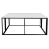 Lify Cocktail Coffee Table | Modern 39’’ Square White Marble Top | Black Base BM338780