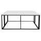 Lify Cocktail Coffee Table | Modern 39’’ Square White Marble Top | Black Base BM338780
