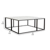Lify Cocktail Coffee Table | Modern 39’’ Square White Marble Top | Black Base BM338780