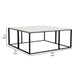 Lify Cocktail Coffee Table | Modern 39’’ Square White Marble Top | Black Base BM338780