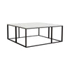Lify Cocktail Coffee Table | Modern 39" Square White Marble Top | Black Base