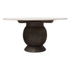 Hizy Dining Table | 60’’ | Round White Marble Top | Acacia Wood Base BM338781