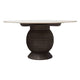 Hizy Dining Table | 60’’ | Round White Marble Top | Acacia Wood Base BM338781