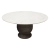 Hizy Dining Table | 60’’ | Round White Marble Top | Acacia Wood Base BM338781