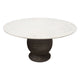Hizy Dining Table | 60’’ | Round White Marble Top | Acacia Wood Base BM338781