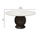 Hizy Dining Table | 60’’ | Round White Marble Top | Acacia Wood Base BM338781