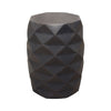 Fery Side End Table | 14" | Smoke Gray Mango Wood w Geometric Motifs