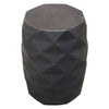 Fery Side End Table | 14’’ | Smoke Gray Mango Wood w Geometric Motifs BM338782