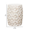 Fery Side End Table | 14’’ | Distressed White Mango Wood w Leaf Motifs BM338783