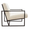 Masy Accent Armchair | Bone White Boucle Textured Fabric | Metal Legs BM338789