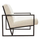 Masy Accent Armchair | Bone White Boucle Textured Fabric | Metal Legs BM338789