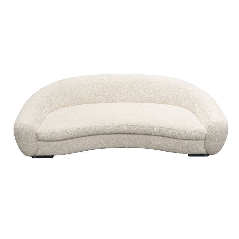 Pasy Sofa | 97’’ Bone White Boucle Textured Fabric | Metal Legs BM338790