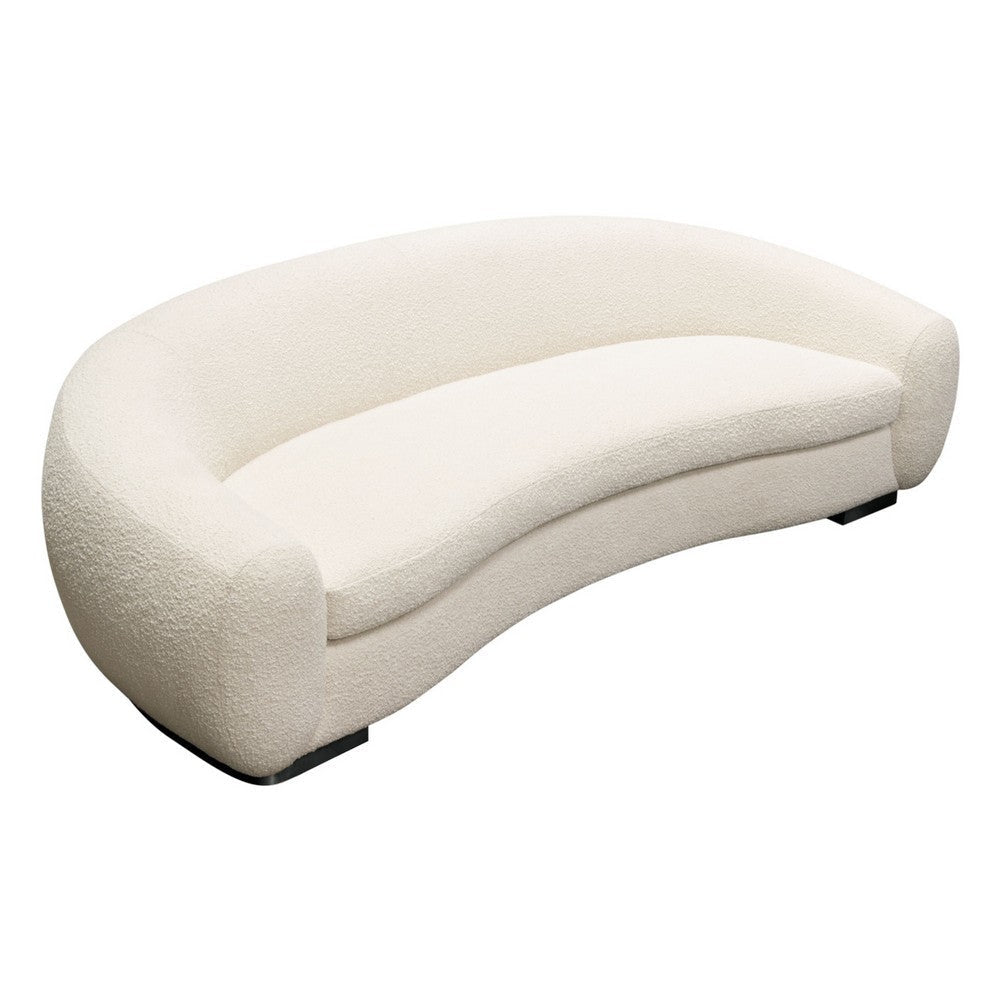 Pasy Sofa | 97’’ Bone White Boucle Textured Fabric | Metal Legs BM338790