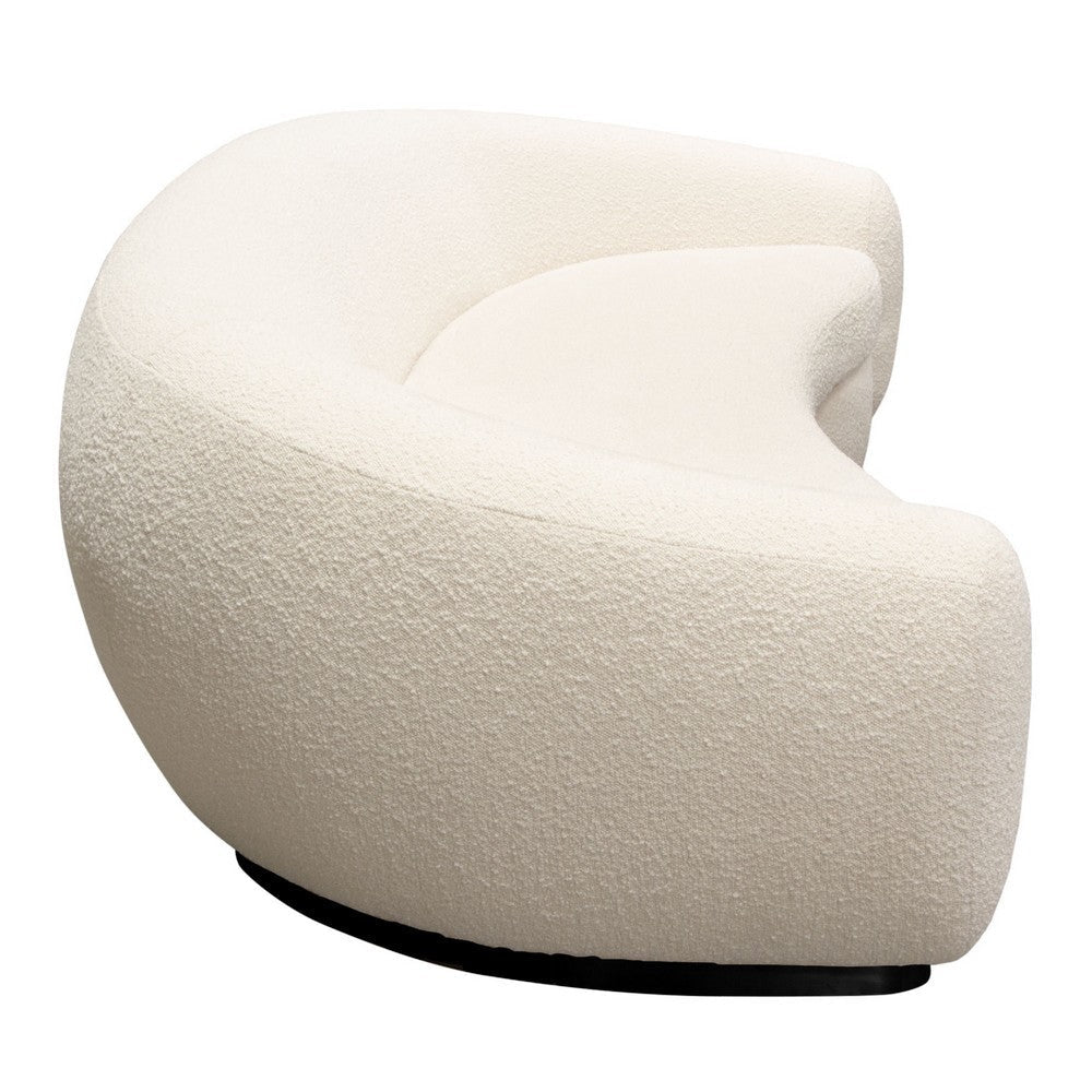 Pasy Sofa | 97’’ Bone White Boucle Textured Fabric | Metal Legs BM338790