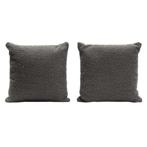 Wily Accent Pillow Set of 2 | 16" Square | Charcoal Black Boucle