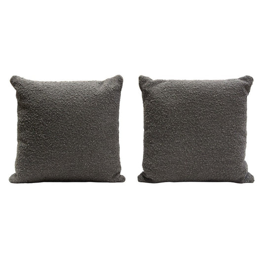 Wily Accent Pillow Set of 2 | 16" Square | Charcoal Black Boucle