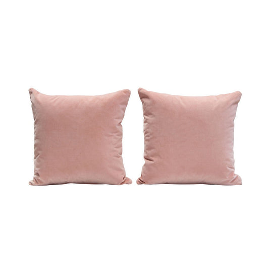 Wily Accent Pillow Set of 2 | 16" Square | Blush Pink Velvet Fabric