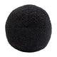 Wily Accent Pillow Set of 2 | 10’’ Round Ball| Black Faux Sheepskin