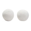 Wily Accent Pillow Set of 2 | 10’’ Round Ball| White Faux Sheepskin