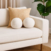 Wily Accent Pillow Set of 2 | 10’’ Round Ball| White Faux Sheepskin