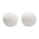 Wily Accent Pillow Set of 2 | 10’’ Round Ball| White Faux Sheepskin