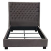 Zoa Queen Size Bed w Tufted Headboard | Smoke Gray Velvet Upholstery BM338800
