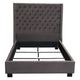 Zoa Queen Size Bed w Tufted Headboard | Smoke Gray Velvet Upholstery BM338800