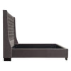 Zoa Queen Size Bed w Tufted Headboard | Smoke Gray Velvet Upholstery BM338800