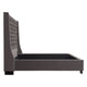 Zoa Queen Size Bed w Tufted Headboard | Smoke Gray Velvet Upholstery BM338800