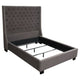 Zoa Queen Size Bed w Tufted Headboard | Smoke Gray Velvet Upholstery BM338800
