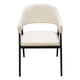 Arie Dining Side Chair Set of 2 | Cream White Polyester | Black Legs BM338804