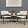 Arie Dining Side Chair Set of 2 | Cream White Polyester | Black Legs BM338804