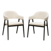Arie Dining Side Chair Set of 2 | Cream White Polyester | Black Legs BM338804