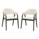 Arie Dining Side Chair Set of 2 | Cream White Polyester | Black Legs BM338804