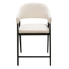Arie Counter Height Chair Set of 2 | Cream White Polyester | Black Legs BM338805