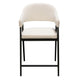 Arie Counter Height Chair Set of 2 | Cream White Polyester | Black Legs BM338805