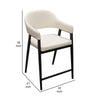 Arie Counter Height Chair Set of 2 | Cream White Polyester | Black Legs BM338805