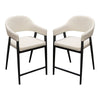 Arie Counter Height Chair Set of 2 | Cream White Polyester | Black Legs BM338805