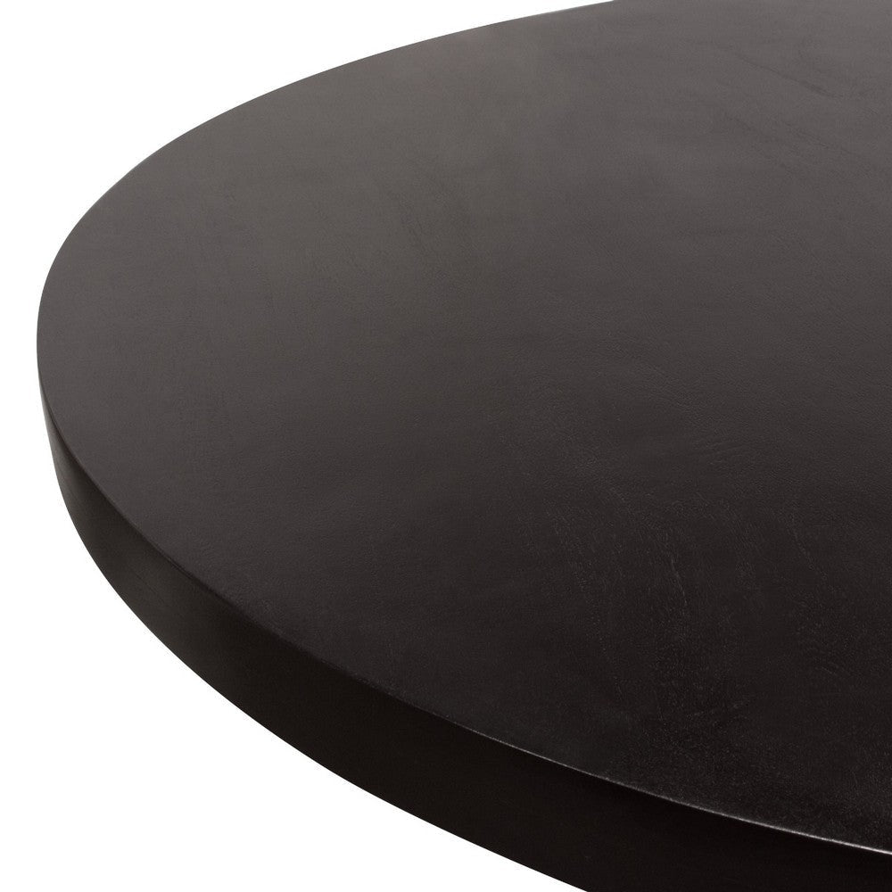 Reny Dining Table | 54’’ | Round Black Acacia Wood Top | Iron Pedestal BM338806