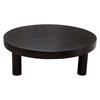 Reny Cocktail Coffee Table | 42’’ Round Black Acacia Wood Top | Iron Legs BM338807