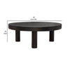 Reny Cocktail Coffee Table | 42’’ Round Black Acacia Wood Top | Iron Legs BM338807