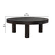 Reny Cocktail Coffee Table | 42’’ Round Black Acacia Wood Top | Iron Legs BM338807