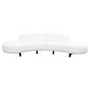 Ikka 2pc Modular Curved Chaise Set | White Faux Shearling | Black Wood Base BM338808